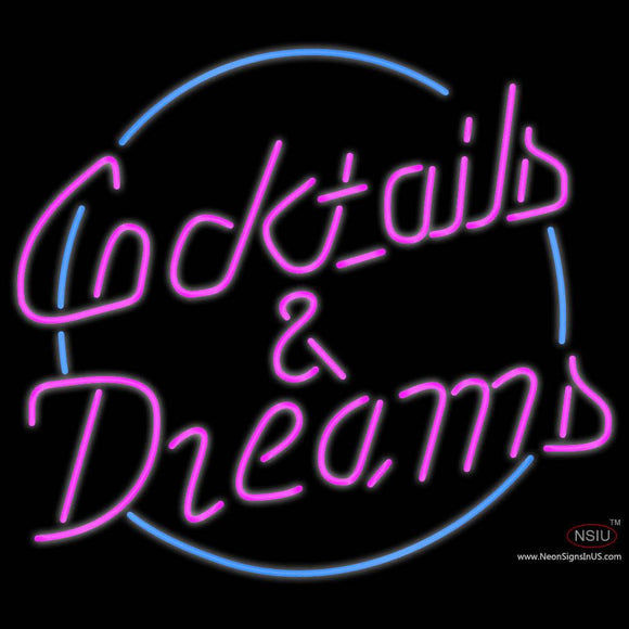 Custom Cocktails Dreams With Border Neon Sign 7