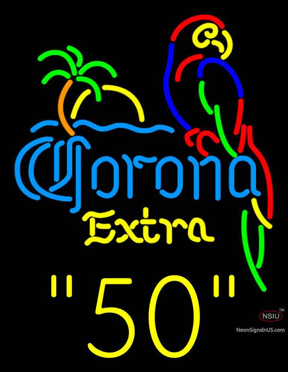Corona Extra Parrot With Palm  Neon Beer Sign 