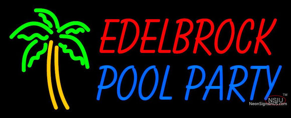 Custom Edelbrock Pool Party With Palm Tree And Wave Neon Sign 