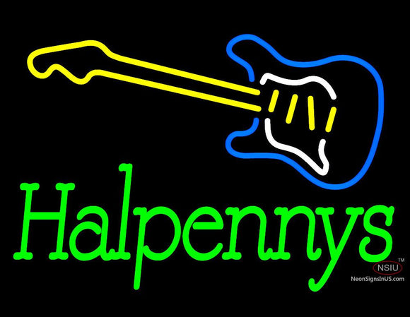 Custom Guitar Halpennys Neon Sign 