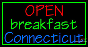 Custom Open Breakfast Connecticut Neon Sign 