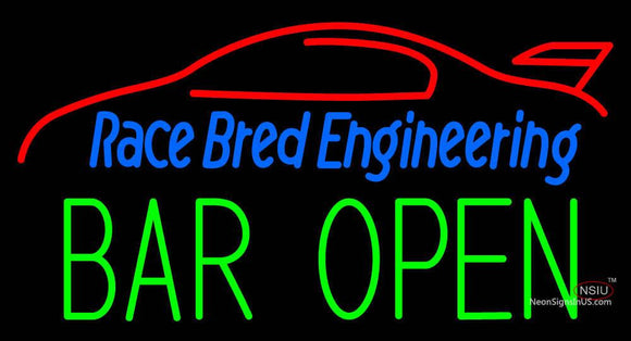 Custom Race Bred Engineering Bar Open Neon Sign 