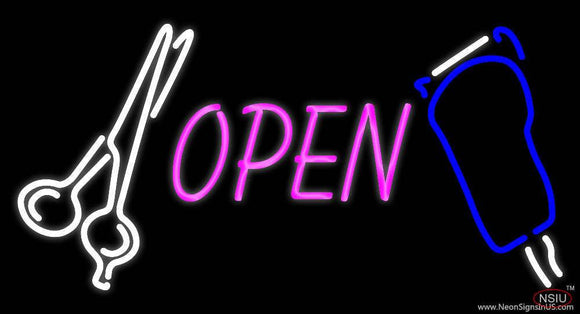 Custom Scissors Clippers Open Real Neon Glass Tube Neon Sign 