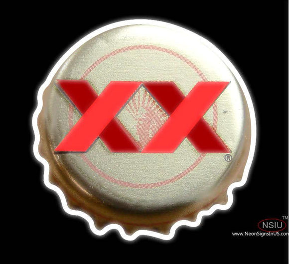 Dos Equis Amber Mexico Bottle Cap Neon Beer Sign x