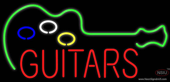 Guitars Flashing Neon Sign