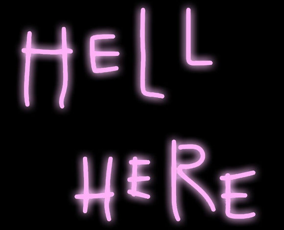Pink Hell Here Batman Returns Handmade Art Neon Signs