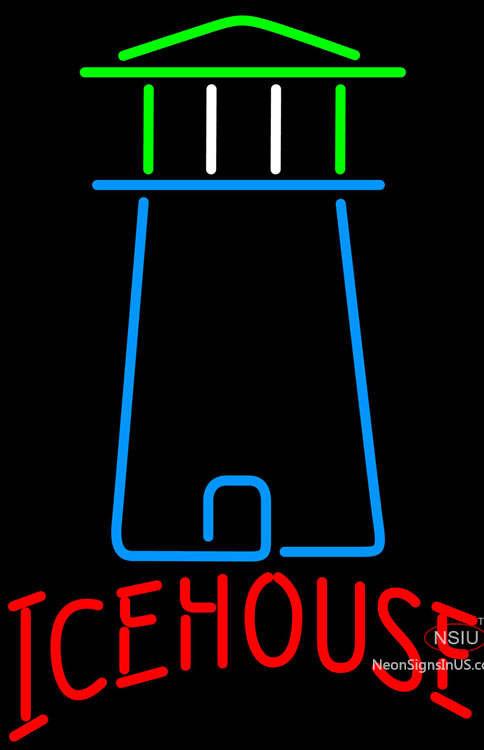 Ice House Light House Art Neon Beer Sign
