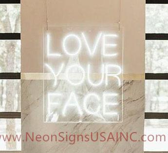 Love Your Face Wedding Home Deco Neon Sign