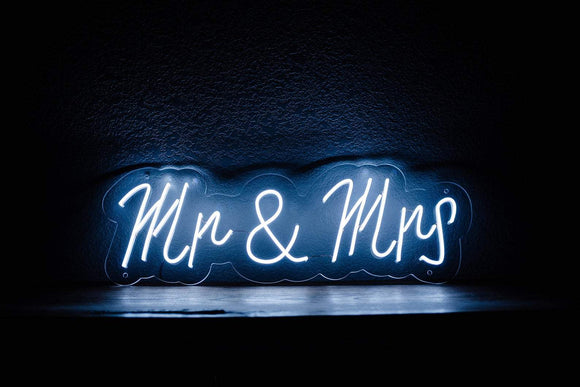 mr&mrs neon sign for wedding homemade art neon sign