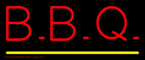 Block BBQ with Yellow Line Neon Sign