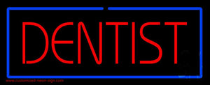 Red Dentist Blue Border Handmade Art Neon Sign