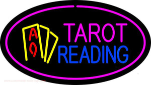 Tarot Reading Pink Oval Handmade Art Neon Sign