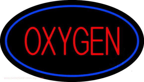 Oxygen Oval Blue Handmade Art Neon Sign
