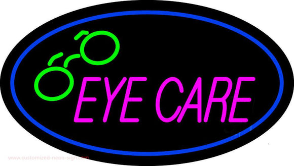 Oval Eye Care Logo Handmade Art Neon Sign