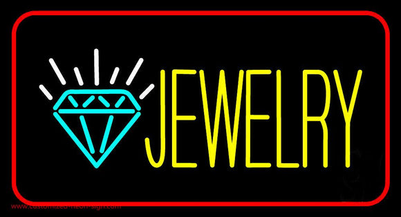 Jewelry with Red Border Handmade Art Neon Sign