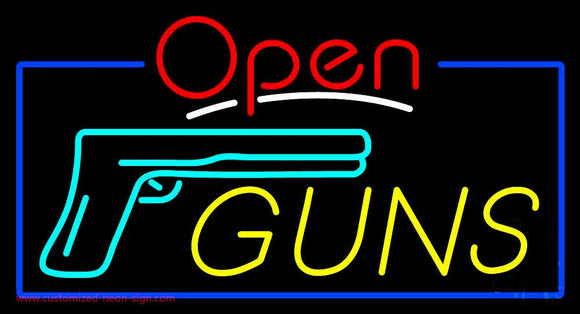 Open Guns Handmade Art Neon Sign