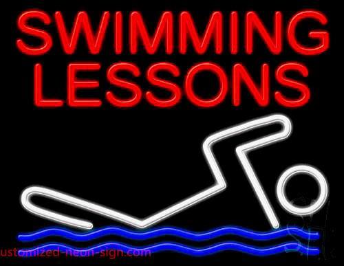 Swimming Lessons Handmade Art Neon Sign