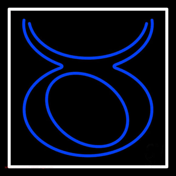 Blue Taurus Handmade Art Neon Sign