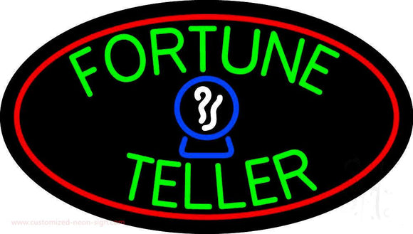 Green Fortune Teller Red Oval Handmade Art Neon Sign
