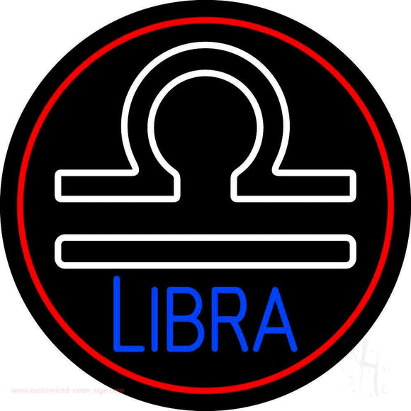 Libra Zodiac Border Red Handmade Art Neon Sign