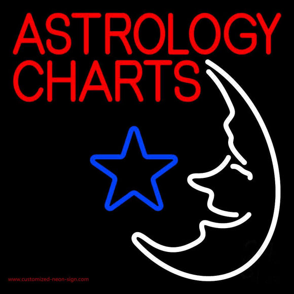 Red Astrology Charts Handmade Art Neon Sign