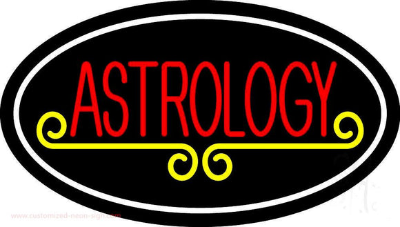 Red Astrology White Border Handmade Art Neon Sign