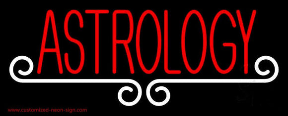 Red Astrology White Line Handmade Art Neon Sign