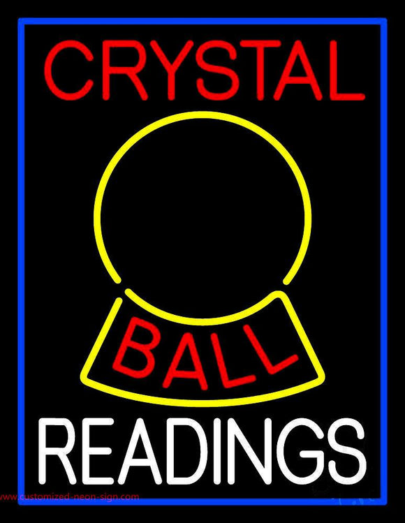 Red Crystal Ball White Reader Handmade Art Neon Sign