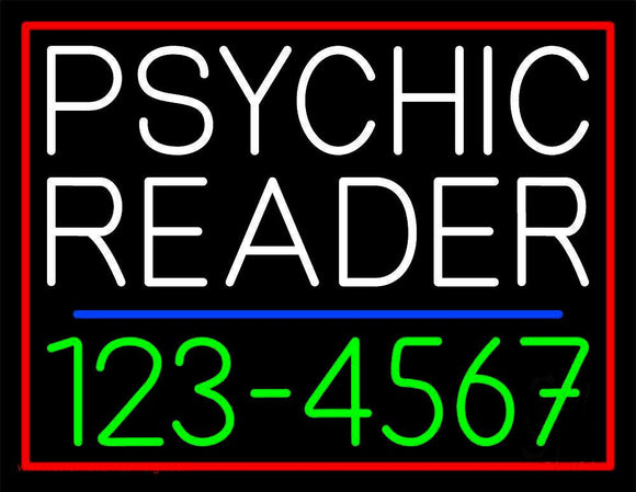 Green Psychic Reader With Phone Number Handmade Art Neon Sign