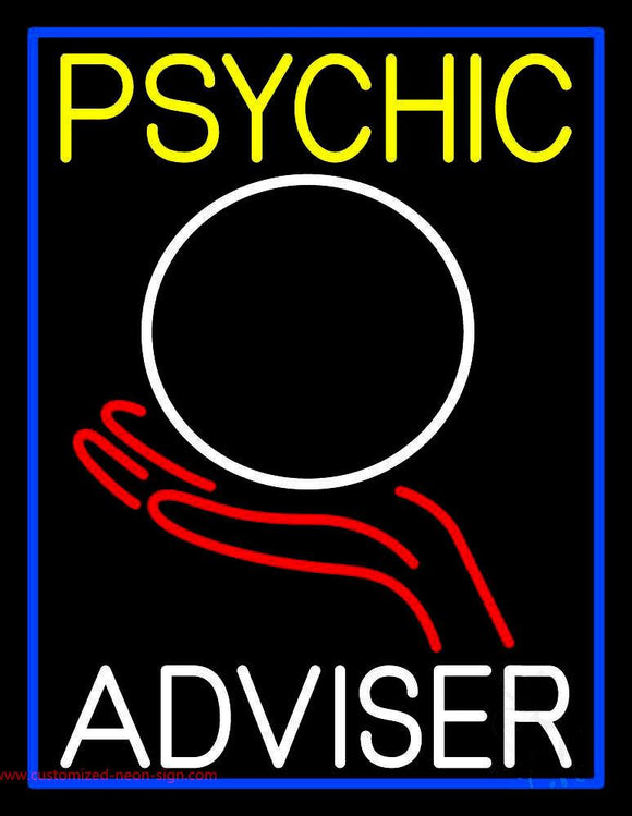 Psychic Adviser Crystal Logo Handmade Art Neon Sign