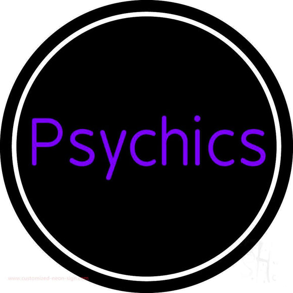 Purple Psychics With Circle Handmade Art Neon Sign