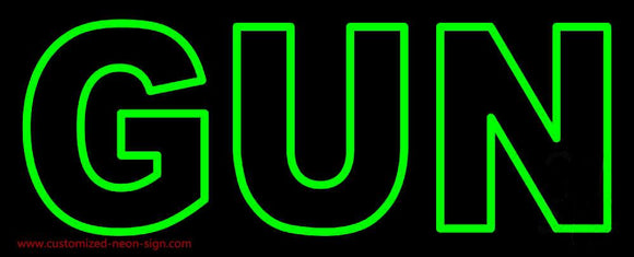 Green Gun Handmade Art Neon Sign
