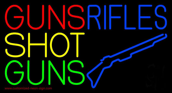 Guns Shot Guns Rifles Handmade Art Neon Sign