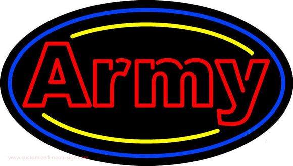 Red Double Stroke Army Handmade Art Neon Sign