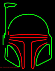 Boba Fett Helmet Star Wars Neon Sign