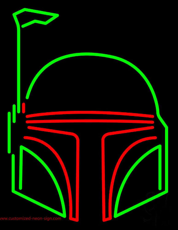 Boba Fett Helmet Star Wars Neon Sign