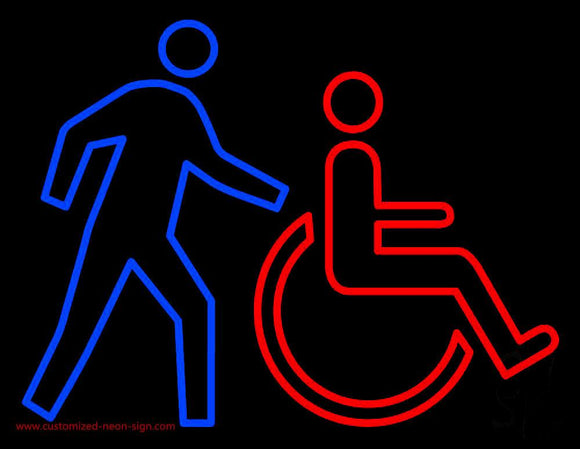 Handicapped Man Life Series Handmade Art Neon Sign