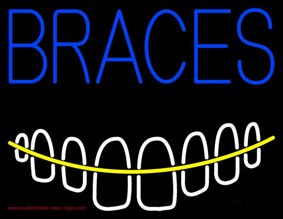 Braces With Teeth Handmade Art Neon Sign