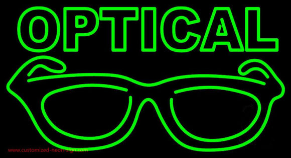 Optical With Glass Logo Handmade Art Neon Sign