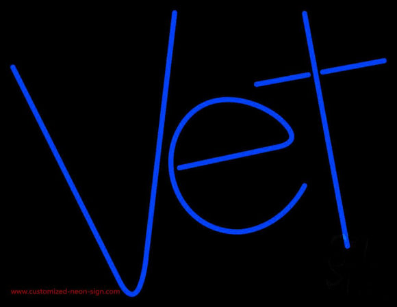Blue Vet Handmade Art Neon Sign