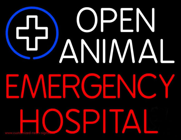 Open Animal Emergency Hospital Handmade Art Neon Sign