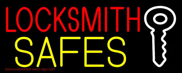 Locksmith Safes Key Logo 2 Handmade Art Neon Sign
