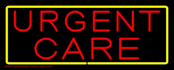 Urgent Care Rectangle Yellow Handmade Art Neon Sign