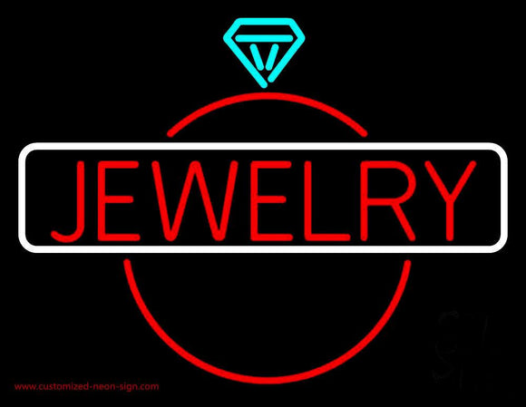 Jewelry Center Ring Logo Handmade Art Neon Sign