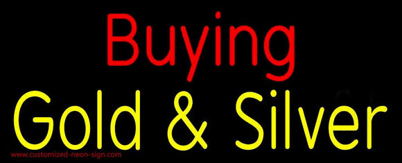 Red Buying Yellow Gold And Silver Block Handmade Art Neon Sign