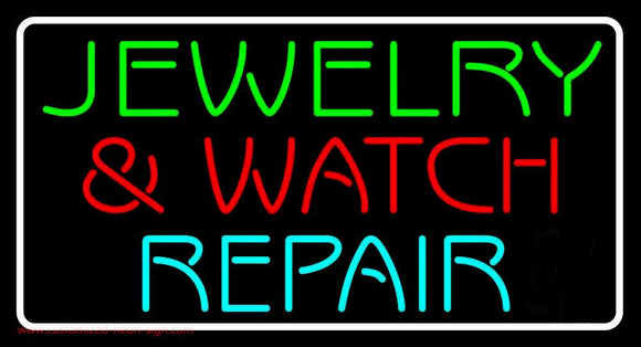 Green Jewelry And Watch Repair Block Handmade Art Neon Sign
