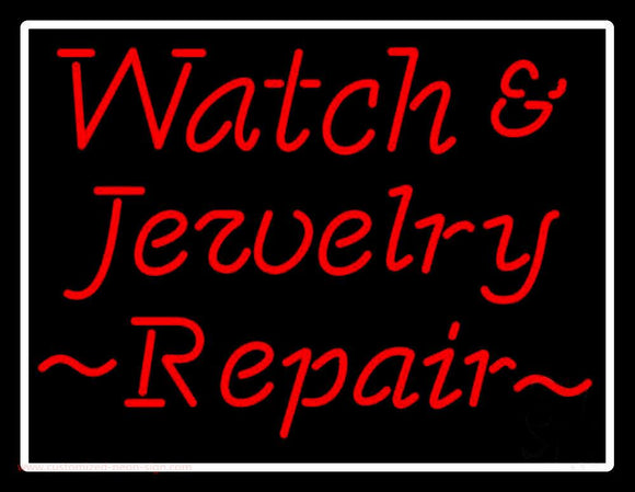 Watch And Jewelry Repair Red Handmade Art Neon Sign