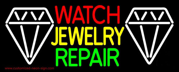 Watch Jewelry Repair With White Logo Handmade Art Neon Sign