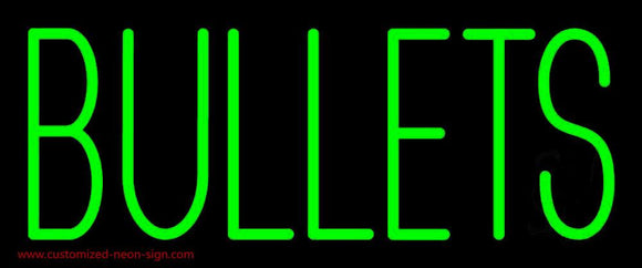 Green Bullets Handmade Art Neon Sign