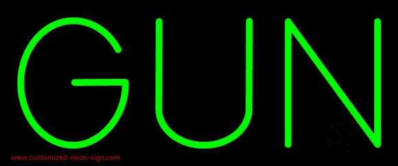 Green Gun Handmade Art Neon Sign